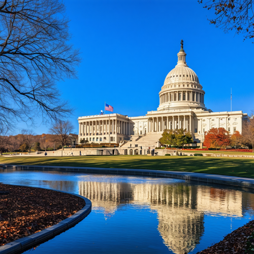 Image of the US capitol and reflecting pool in Washington DC