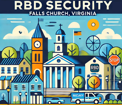 RBD Security's logo for Falls Church VA locksmith and security services.